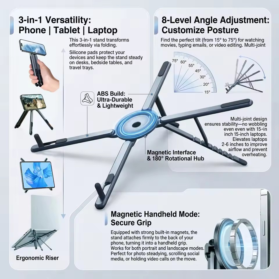 Desk Phone Stand - Soporte Magnético Portátil para Teléfono y