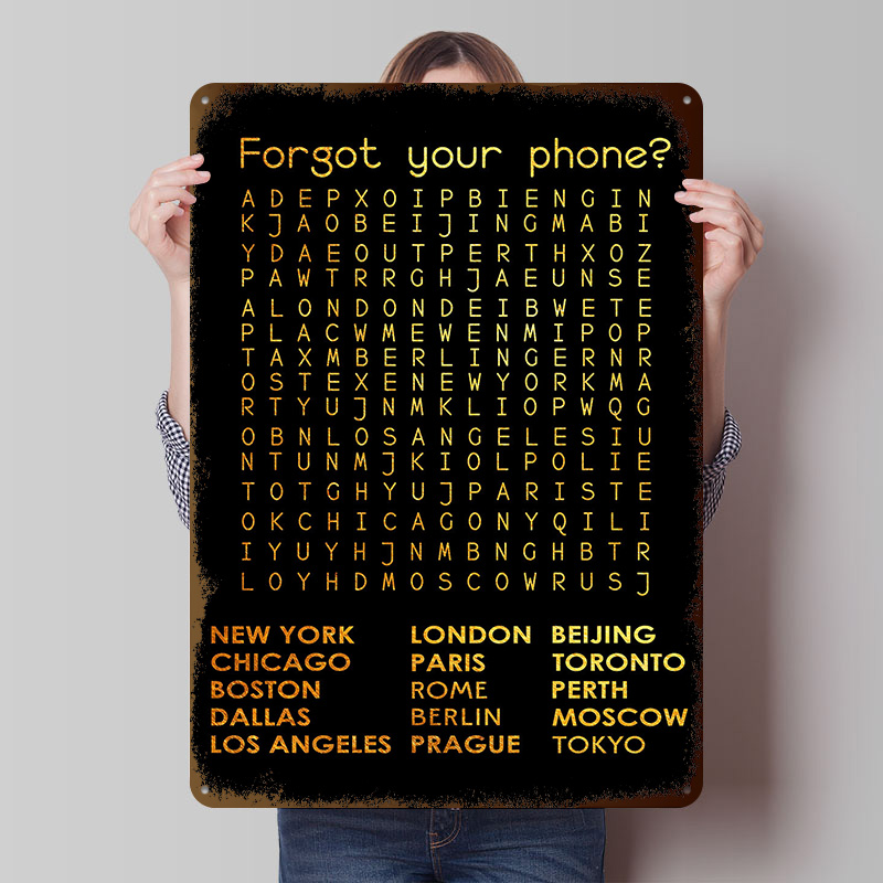 Phone Accessories Poster - Letrero Metálico Personalizado 'Forgot Your Phone',