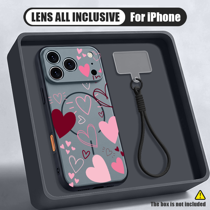 Lanyard Phone Strap - Funda Magnética con Patrón de Corazones