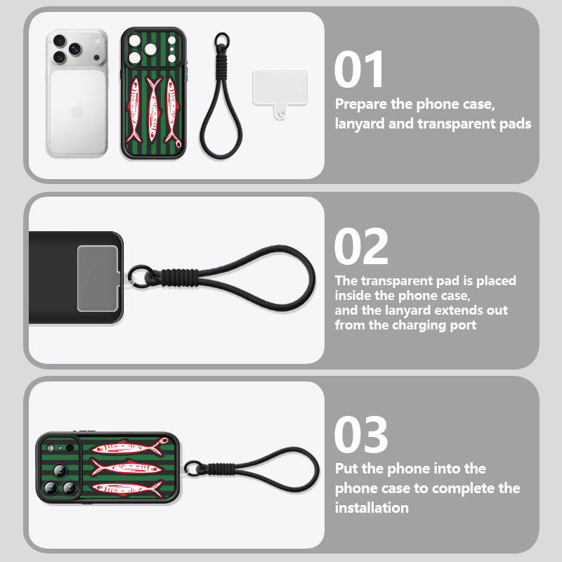 Funda con diseño de sardinas y - Lanyard Phone Strap reseña y precio