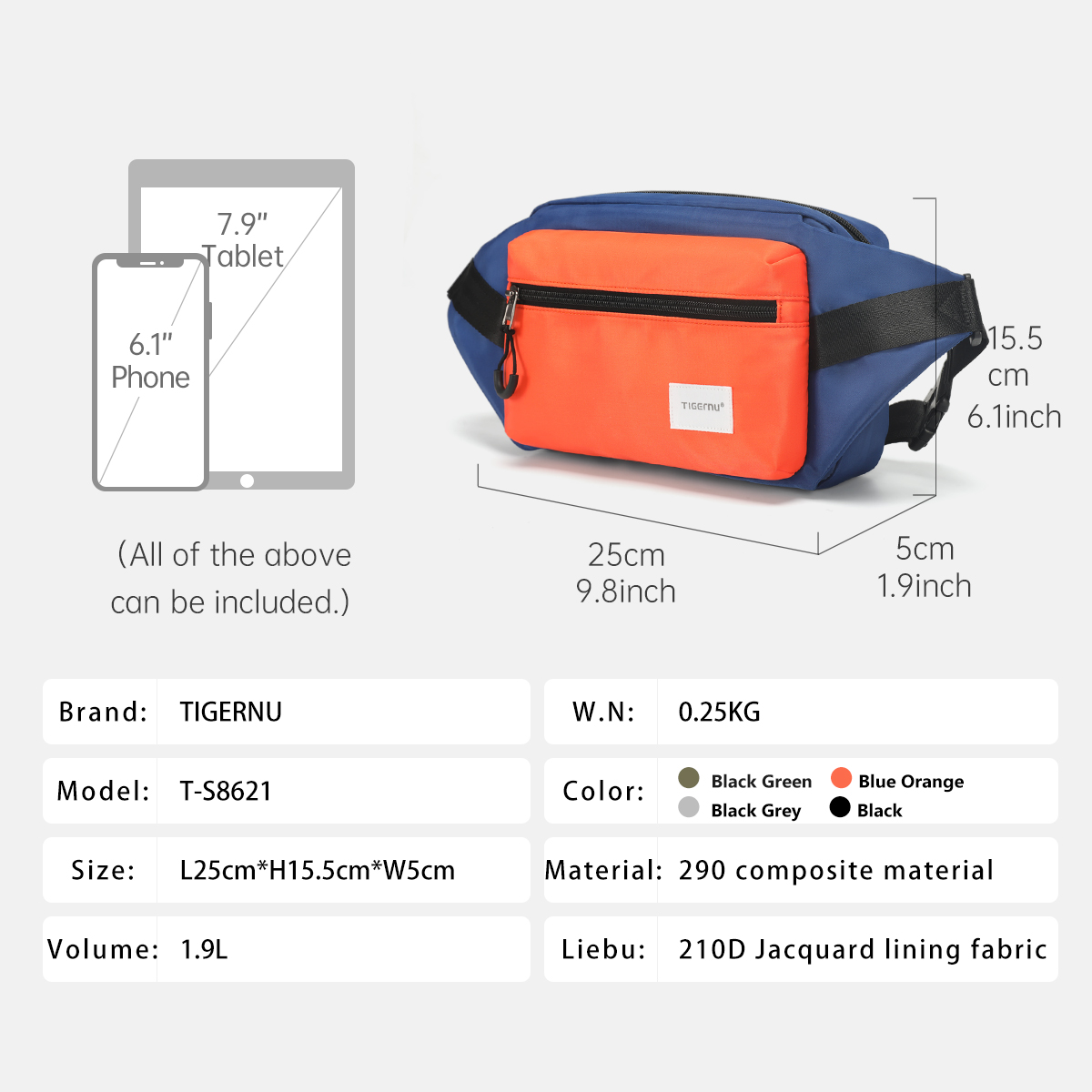 Tigernu bolso de pecho para ho - Phone Accessories Men reseña y precio