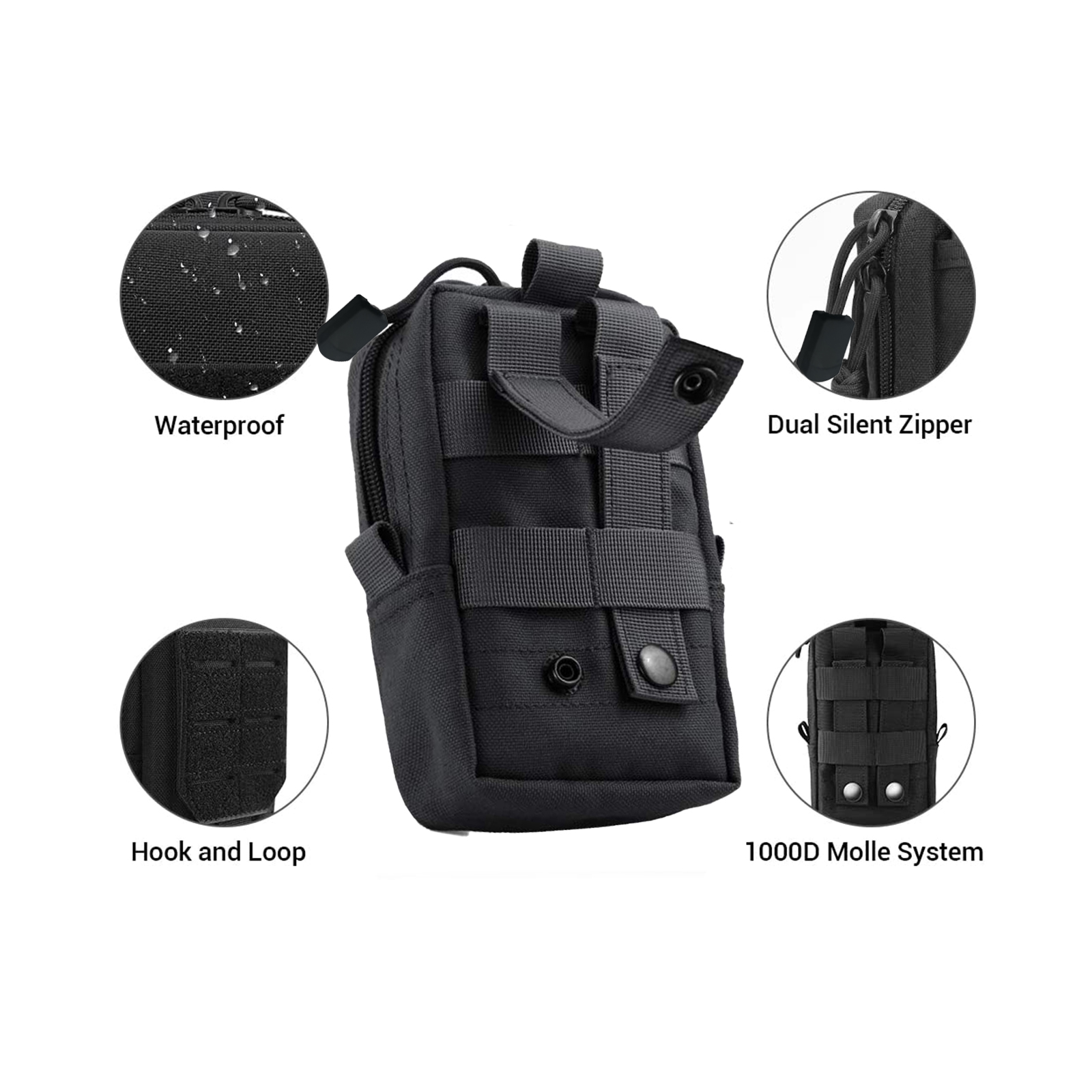 Bolsa táctica Molle, riñonera  - Phone Accessories Men reseña y precio